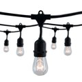 Bulbrite 48 ft. Plug-in Edison Bulb S14 Vintage Style LED Black String Light w/15 sockets-Bulbs included 812482